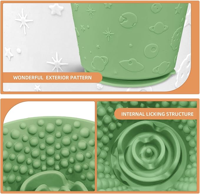 Dog Lick Bowl,Anxiety Relief Non-Slip Silicone Treat Bowl,Durable Anti-Choking Long-Lasting Enrichment Slow Feeder Licking Mat for Medium Large Breed,Freezable BPA Free Silicone Dishwasher Safe