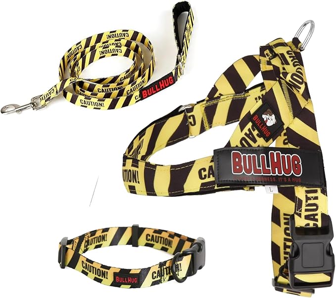 BULLHUG Adjustable Dog Harness– No Pull, No Choke – for English Bulldogs, French Bulldogs, Pugs & Broad-Chested Breeds – Easy, Safe Walks (Black Floral, XL)