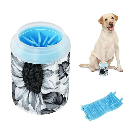 Dog Paw Cleaner Mudbuster Dog Foot Washer for Small Medium Large Dogs Cats Premium Pet Supplies Black White Sunflower Gingham