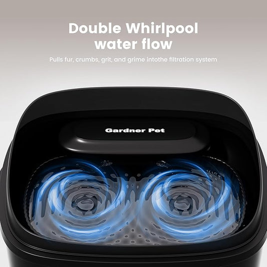 Gardner Pet Dog Water Fountain for Large Dogs, 8L/2.1Gal Large Capacity Automatic Dog Water Bowl Dispenser with Vortex Circulation, UV&Maifan Stone Filter, Quiet Dog Water Bowl(Without Adapter)