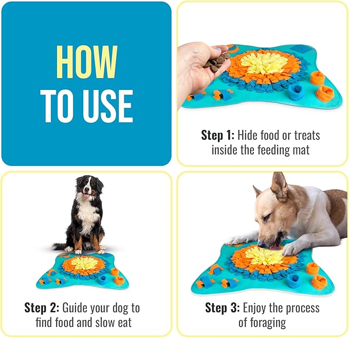 30" Snuffle Mat For Dogs, Dog Sniff Mat for Mental Stimulation and Enrichment, Slow Feeder Interactive Dog Toys to Encourage Natural Foraging, Adjustable Snuffle Mat for Dogs Large Breed