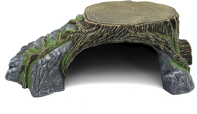 Extra Large Resin Reptile Hideouts Cave Habitat Decor for Reptiles, Amphibians, Fish Tanks and Gecko, Leopard