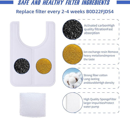 Ceramic Cat Water Fountain Automatic Pet Water Dispenser Pet Drinking Fountain Filters16PCS