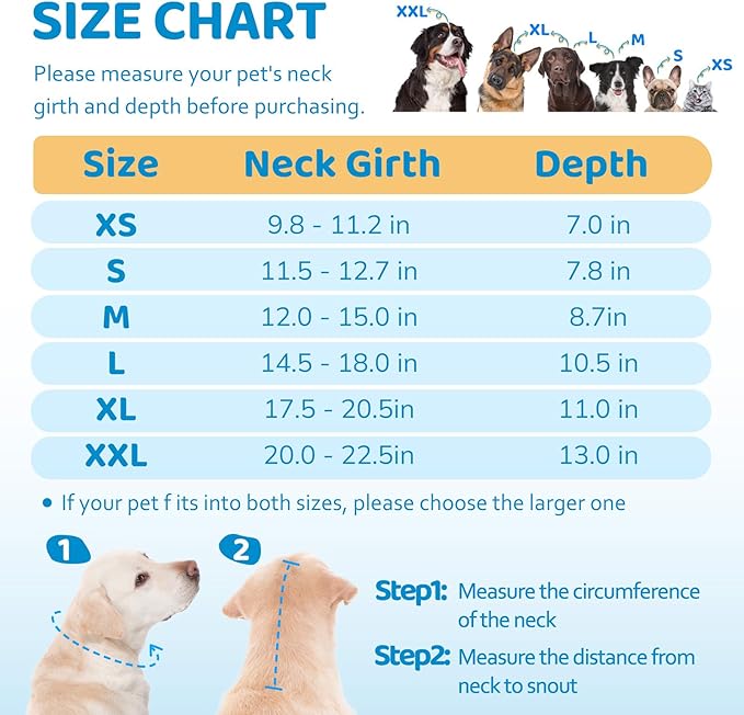 Elizabethan Dog Cone Collar, Adjustable Pet Cone to Stop Licking, Durable Plastic Neck Cone After Surgery for Small, Medium Large Dogs, Love S