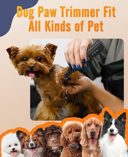 oneisall Dog Paw Trimmer,Corldless Paw Trimmer for Dogs with Double Blades,Quiet 2 Speed Small Dog Grooming Clippers for Paws, Eyes, Ears, Face, Rump (Black)