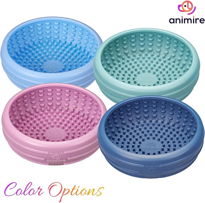 Dog Lick Bowl, Animire Freeze Lick Mat for Dogs, Non-Slip Slow Feeder Licking Bowl Enrichment Treat for Distraction Anxiety Relief, Food Grade Silicone, Dishwasher Safe(Teal,S)