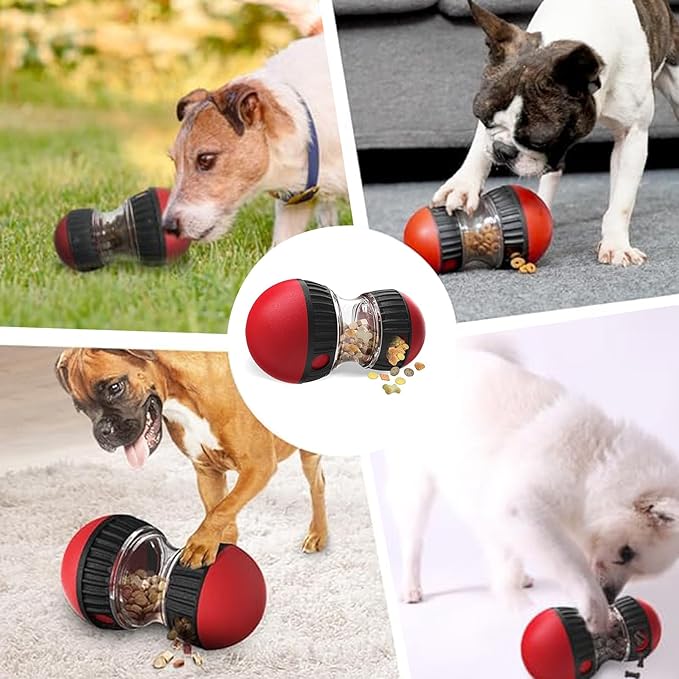 Interactive Dog Puzzle Toy - Keeps Your Beloved Dog Busy & Focused , Mental Stimulation Cognitive Toys | Rolling Large Adjustable Treat Dispenser Ball & Slow Feeder Bowl Combo Set(3.44in,3.44in,6.1in)