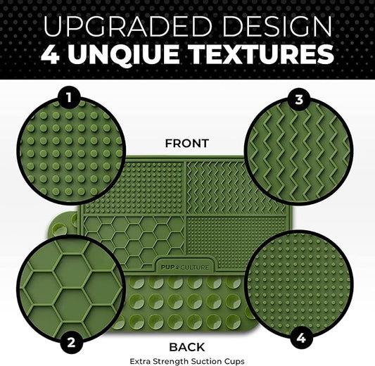 Pup Culture Dog Lick Mat for Dogs (2 Pack), Feeding Pad for Anxious Pets Plus 4 Different Puzzles for Mental Stimulation for Dogs - Supports Mental, Dental, and Digestive Health - Heavy Duty