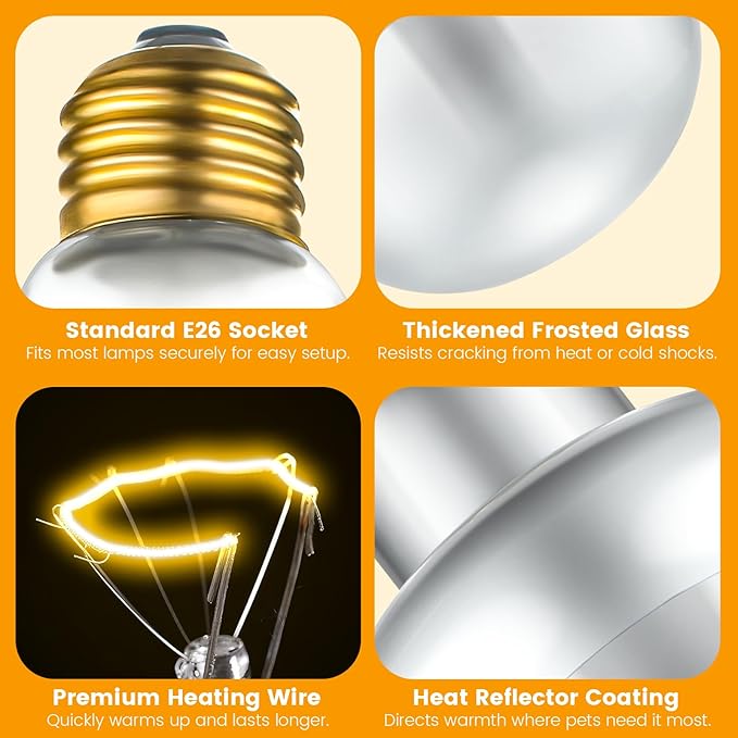 Dual Reptile Light Fixture with 100W Daytime Heat & UVB 10.0 Reptile Bulb, 2 Independent Switches, Reptile UVA UVB Heat Combo Pack