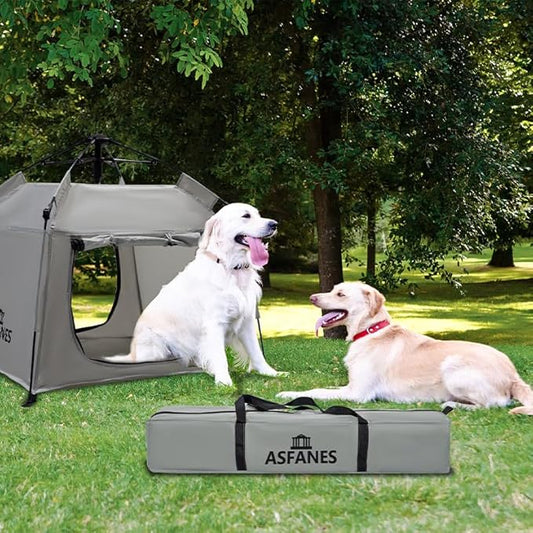 Outdoor Pet Automatic Camping Tent, Pop up Cave Bed for Indoor Cats and Small Dogs, Portable Cat House Dog House, Grey.