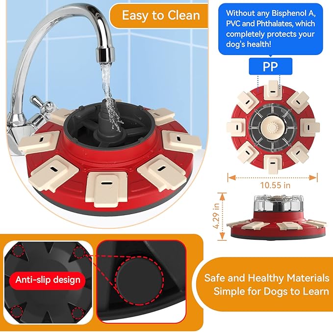 Dog Treat Puzzle Slow Feeder Toys, Dog Food Treat Dispenser/Slow Feeder/Interactive Enrichment Toys for Large/Medium/Small Dogs, Puppy Boredom Buster and Mentally Stimulating, Level 2 in 1