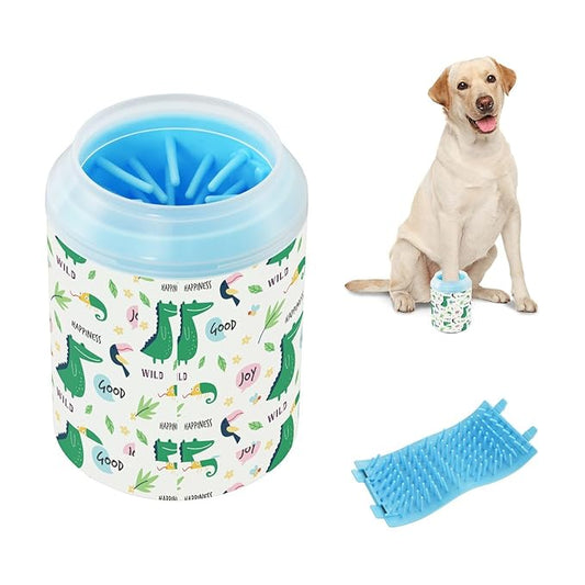 Dog Paw Cleaner Cups for Dogs Pets Foot Washer Paw Scrubber for Medium Small Cats Dogs Cleaning Cup Colorful Doodle Animals