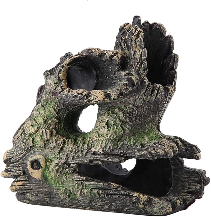 Tyenaza Trunk Aquarium, Aquarium Driftwood Ornaments Resin Wood Trunk Fish Tank Decoration Betta Fish Hideout Caves Decorations for Turtles, Reptiles