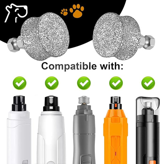 Dog Nail Grinder Replacement Head-Integrated Grinding Head for Casfuy and Most Brands, Highly Efficient, Safe and Durable (2pcs)