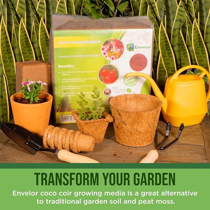 Coco Coir for Plants 4-Pack – 2.6 Cu. Ft. Compressed Coconut Coir Bricks, 10 lb. Organic, Low EC, pH Balanced Coco Peat for Indoor & Outdoor Gardening, Potting Soil, Indoor Plant Soil
