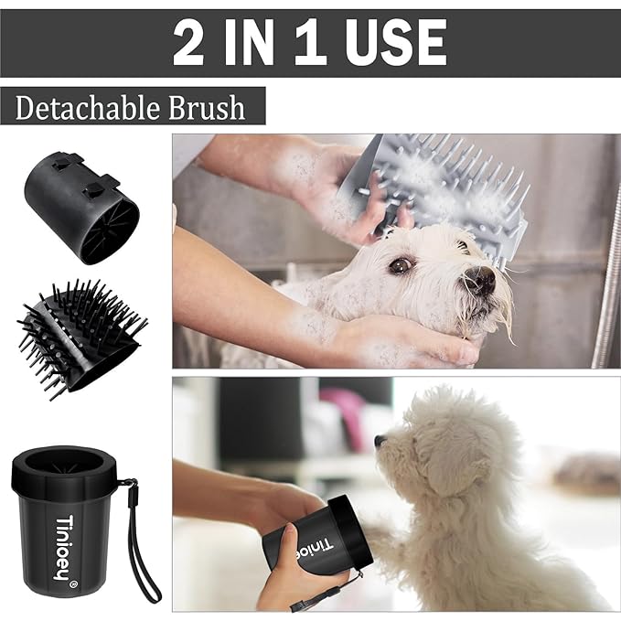 Dog Paw Cleaner for Small Dogs (with 3 Absorbent Towels), Dog Paw Washer, Muddy Paw Cleaner, Pet Foot Cleaner