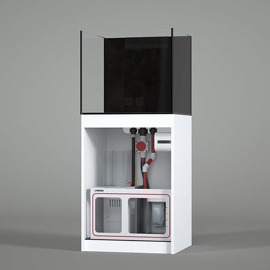 LANDEN RS 60 ReefStar Saltwater Aquarium Reef-Ready Sump Aquarium-50 Gal Display + 20 Gal Sump | 23.6″×21.7″×19.7″ Tank + Cabinet w/Built-in Filtration for Coral & Nano Fish