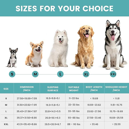 Dog Beds for Extra Large Dogs 39x32 Inch, Comfort-Sided Orthopedic XL Dog Bed Couch with Breathable Shredded Memory Foam, Faux Rabbit Fur Pet Bed, Non-Detachable, Non-Slip, Machine Washable