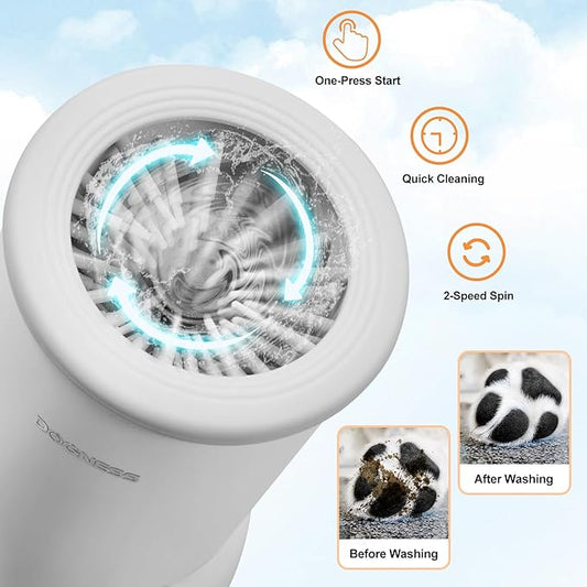 DOGNESS W01 Automatic Dog Paw Cleaner for Small to Medium Dogs (White)