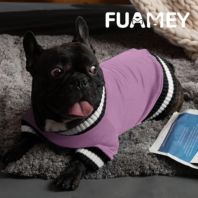 FUAMEY Dog Pullover Sweatshirt,Dog Winter Sweaters Warm Clothes Vest Thick Puppy Soft Pet Fleece Sweater Cute Doggie Boy Girl Outfit for Small Medium Dogs Lavender XS, X-Small(chest:15.3in)