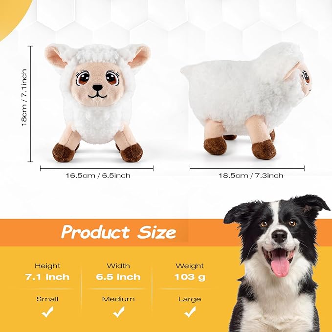 Sedioso Large Dog Squeaky Toys, Stuffed Animal Dog Chew Toy, Durable Plush Toy for Puppy, Small, Middle, Large Dogs