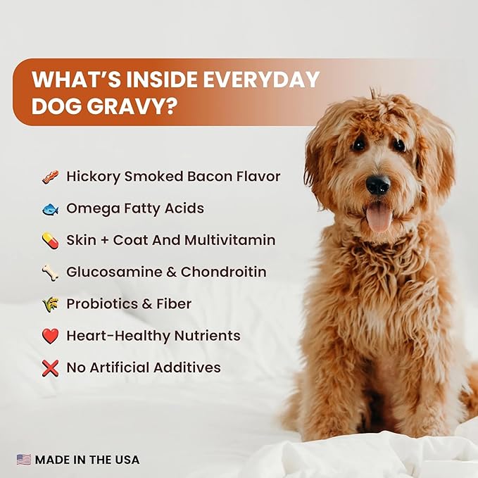 Everyday Dog Gravy Beef - Premium Wet Dog Food Gravy Toppers for Dry Food – Tasty & Nutritious with Essential Vitamins and Supplements – Hip and Joint Supplement