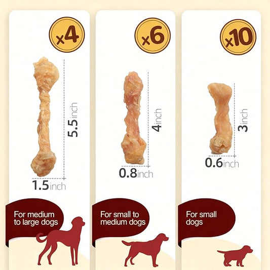 TailParty Turkey Tendons for Dogs, 5.08 oz, Large Dog Training Treats, Natural Long-Lasting Chew Snacks, High-Protein Beef Tendons, Healthy Hypoallergenic Turkey Bone(4 Units/Pack)