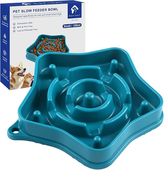 Pet Slow Feeder Bowl for Small Dogs, Puzzle Feeder for Petite Dogs, Anti-Choking, Slow Eating, 350ML Capacity, BPA-Free, Small Size