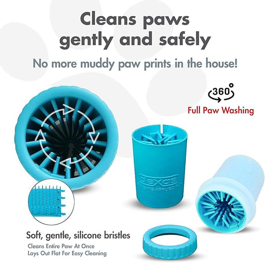Dexas MudBuster Portable Dog Paw Cleaner - Premium Quality, Blue, Small Size for Pet Supplies and Accessories