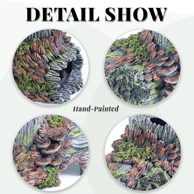 PTFJZ Aquarium Decorations Hollow Tree Trunk Fish Tank Accessories Stump Shelter for Betta Hideout Caves Driftwood for Aquarium Simulation Tree Decor with Holes