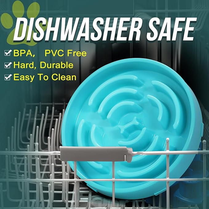 WHIPPY Large Slow Feeder Dog Bowls for Large Medium Dogs Anti-Chocking Slow Feeding Maze Dog Food Bowl Slow Eating Interactive Bloat Stop Puzzle Bowl,Sky Blue