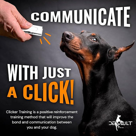 White Dog Clicker with Necklace - Clickers for Pet Training - Dog Training & Behavior Aids Easy to Carry with You Anywhere - Teach Your Dog Tricks or Reward His Behavior