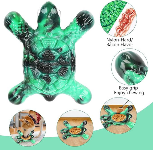 Heavy Duty Nylon Dog Bone Chew Toys - Real Bacon Flavor, Long-Lasting for Aggressive Chewers & Large Breeds