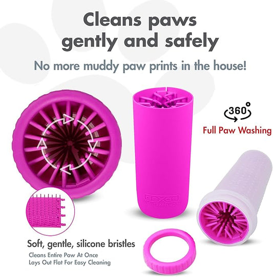 Dexas MudBuster Portable Large Dog Paw Cleaner, Fuchsia - Premium Pet Supplies and Accessories