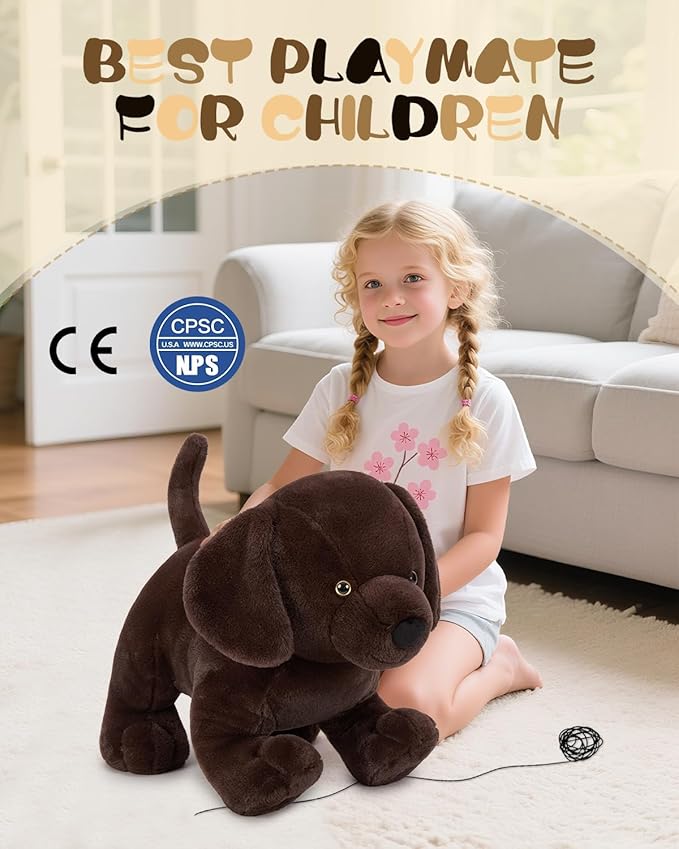 MaoGoLan 24" Giant Chocolate Lab Stuffed Animal, Adorable and Cuddly Large Labrador Dog Plush,Stuffed Puppy Throw Pillow for Puppy Lover,Kids,Adults