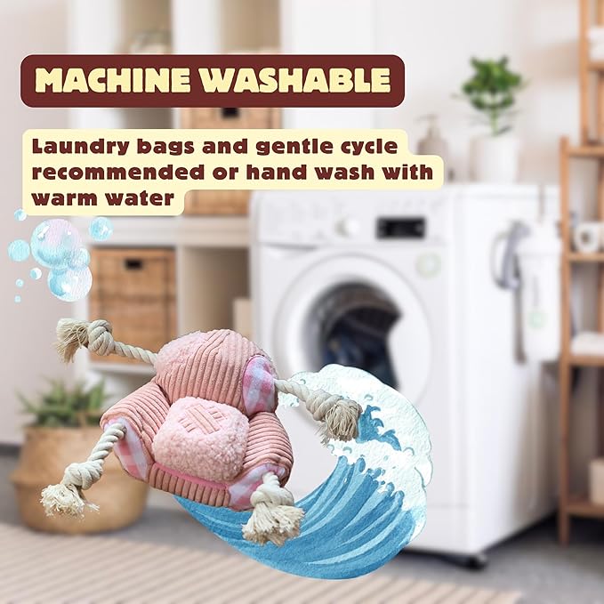 Squeaky Dog Toys, Durable Tug of War Chew Toys for Small, Medium and Large Dogs, Interactive Puppy Toy for Teeth Cleaning, Birthday Gift - Couch