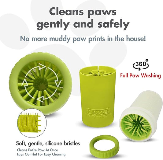 Dexas MudBuster Portable Dog Paw Cleaner, Medium, Green, PW710383