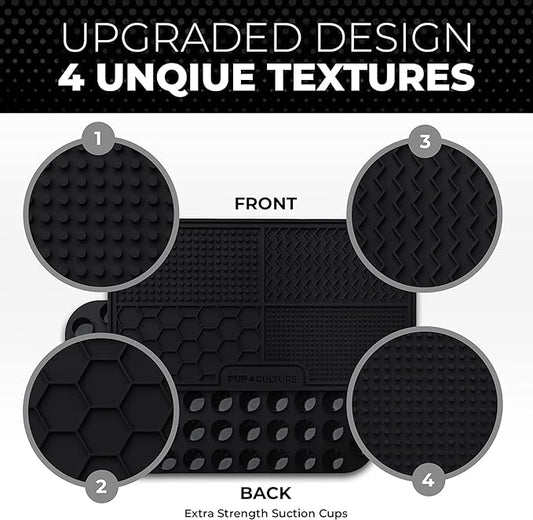Pup Culture Dog Lick Mat for Dogs (2 Pack), Feeding Pad for Anxious Pets Plus 4 Different Puzzles for Mental Stimulation for Dogs - Supports Mental, Dental, and Digestive Health - Heavy Duty