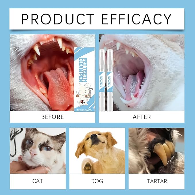 Pet Toothbrush Pen, 3x1.5x13cm, Daily Hygiene Support, Cat Dentals Gel Pen, Dog Toothbrush Cleaner Tool, Portable, for Cat Doggy Puppy Kitten