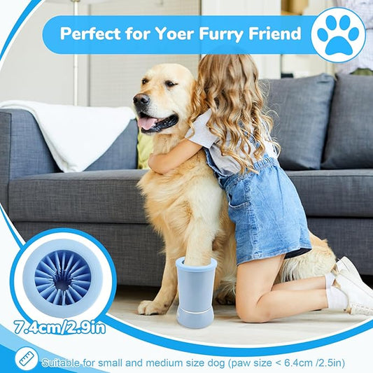 Automatic Dog Paw Cleaner, Dog Paws Washer, Rechargeable Dogs Cleaner, Portable Pet Cleanning Tool for Small to Medium Dogs, Pet Grooming Supplies for Big Cats (Blue)