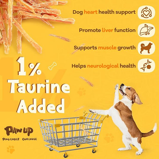 PAWUP Chicken Jerky Strip Dog Treats w/Taurine Natural Rawhide Free Dog Snacks, Training Treats Chicken Jerky Sticks for Dogs, 24oz