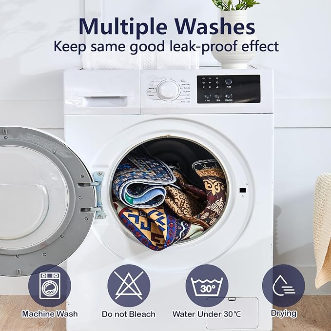 Qeils Washable Pee Pads, Reusable Puppy Pads Super Absorbent Leakproof Dog Training Pads, Non-Slip Wee Wee Pads for Crate, Floor, Potty Pads Feeding Mat Dog Pee 2 Pack 36"x36"