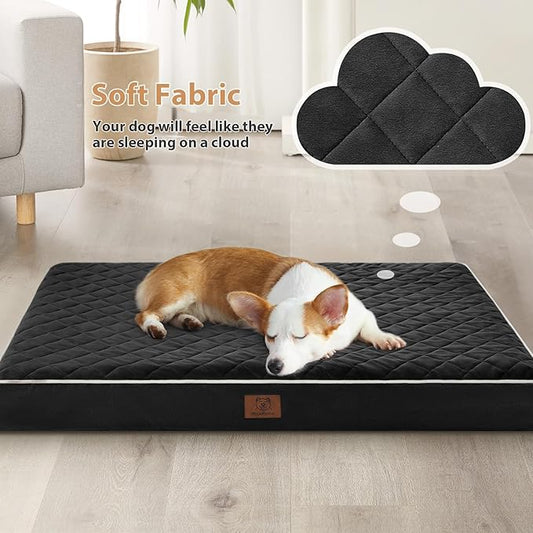 WNPETHOME Orthopedic Dog Bed Medium Size Dog, Waterproof Medium Dogs Bed with Removable Washable Cover, Multi-Needle Quilting Dogs Crate Bed