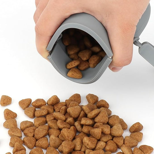 WALLFID Silicone Dog Treat Pouch Small Bag,Auto Closure,with Pet Training Clicker,Walking Bag for Dog and Cat,Pocket Size,Easy to Clean,Odorless (Dark Gray and Black)