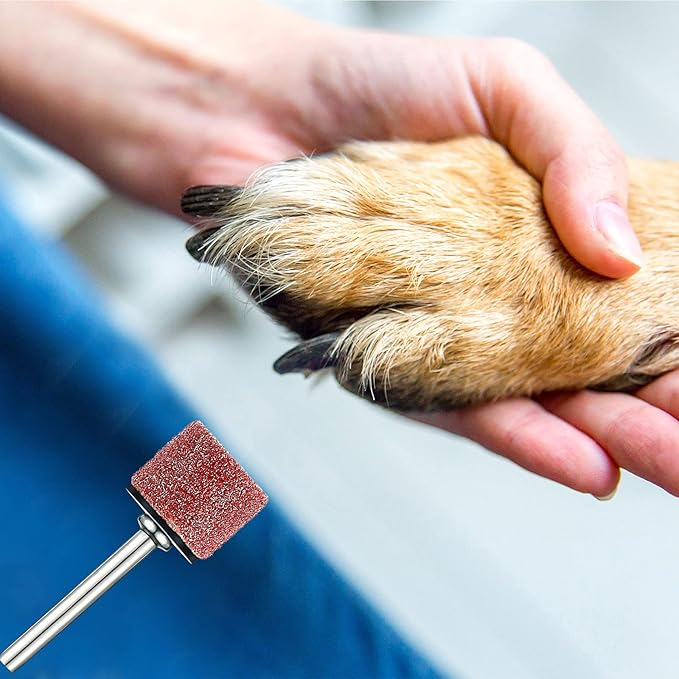 22 Pet Nail Grinder Replacement Kit with Grit Sanding Bands Pet Smoother Claw Care Black Grinding Drums Dog Nail Grinder Replacement Dog Claw Grooming Supplies(1/2 Inch 120 Grit)