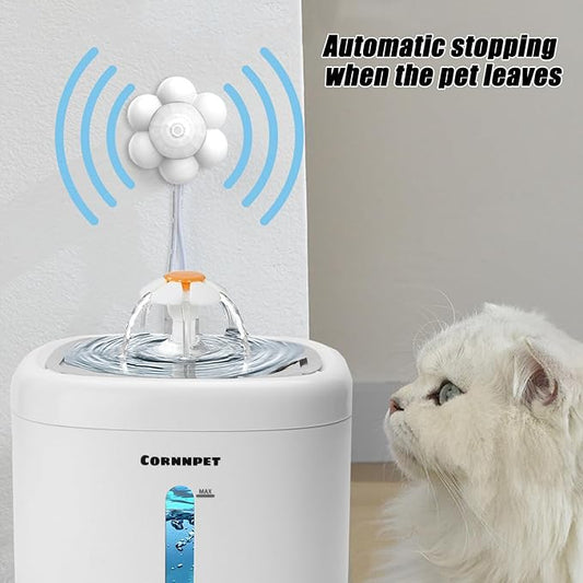Wireless Cat Water Fountain 74Oz/2.2L for Drinking - Pet Fountain for Small Animal - Dogs Waterer Bowls Indoor