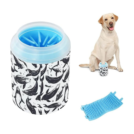Dog Paw Cleaner Cups for Dogs Pets Foot Washer Paw Scrubber for Medium Small Cats Dogs Cleaning Cup Rubber Stamp Sea Lions