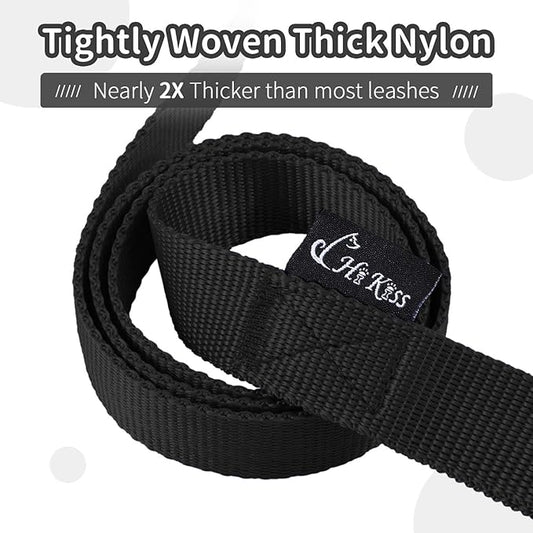 HIKISS Long Dog Leash Obedience Recall Training Agility Lead with Thickening Material for Large Dog - 15ft 20ft 30ft 50ft 100ft Training Leash (Black 50ft)