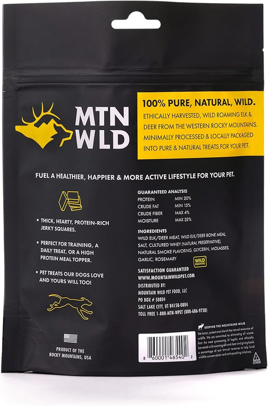 Venison Jerky Training Treats for Dogs – Elk & Deer Meat Protein Dog Treat High-Value Reward – All-Natural, No Fillers, Grain-Free, No Artificial Preservatives – 8 oz (2 Pack)