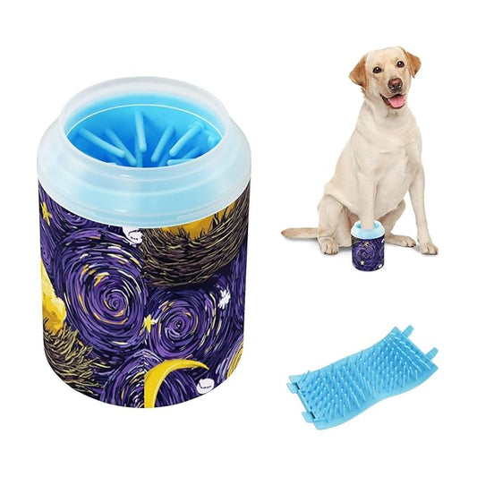 Dog Paw Cleaner Mudbuster Dog Foot Washer for Small Medium Large Dogs Cats Premium Pet Supplies Purple Ducklings Nest Starry Whimsical